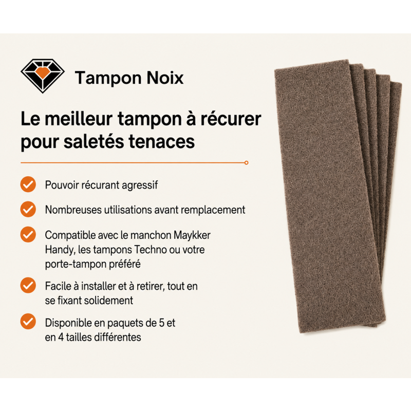 WalnutPad Maykker 15 cm – Lot de 5 tampons abrasifs